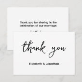 Elegante Script Wedding Dankeskarte (Vorne/Hinten)