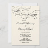 Elegante Script Wedding Einladung - BlackOff White (Vorderseite)