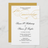 Elegante Script Wedding Einladung - Gold & Black (Vorne/Hinten)