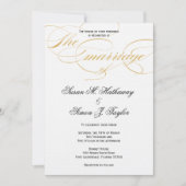 Elegante Script Wedding Einladung - Gold & Black (Vorderseite)