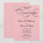 Elegante Script Wedding Einladung - Schwarz & Schw (Vorne/Hinten)