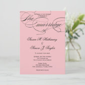 Elegante Script Wedding Einladung - Schwarz & Schw (Stehend Vorderseite)