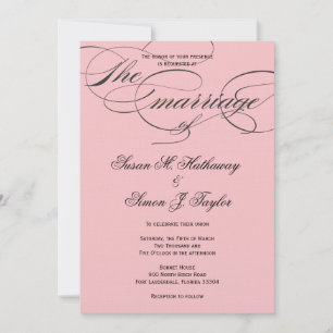 Elegante Script Wedding Einladung - Schwarz & Schw