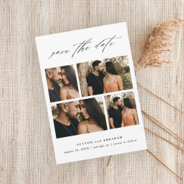 Elegante Script Wedding Foto Collage Save The Date