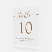 Elegante Script Wedding Gold Tischnummer Acrylschild (Winkel)
