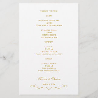 Elegante Script Wedding Information Card - Gold