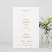 Elegante Script Wedding Information Card - Gold (Stehend Vorderseite)