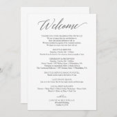 Elegante Script Wedding Itinerary - Begrüßung Programm (Vorne/Hinten)