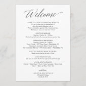 Elegante Script Wedding Itinerary - Begrüßung Programm (Vorderseite)