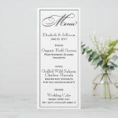Elegante Script Wedding Menu Card Menükarte (Stehend Vorderseite)
