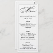 Elegante Script Wedding Menu Card Menükarte (Vorne/Hinten)