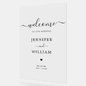 Elegante Script Wedding Party Willkommen Schwarz Acrylschild (Winkel)