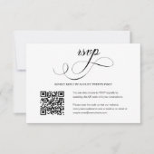 Elegante Script Wedding QR Code Foto RSVP Card Karte (Vorderseite)