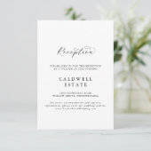Elegante Script Wedding Reception Insert Card (Stehend Vorderseite)