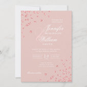 Elegante Script Wedding Rose Gold Confetti Blush Einladung (Vorderseite)