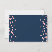 Elegante Script Wedding Rose Gold Confetti Navy Save The Date (Rückseite)