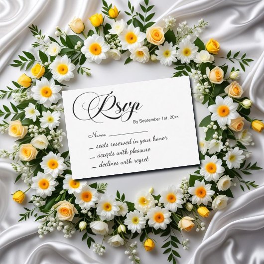 Elegante Script Wedding RSVP Card