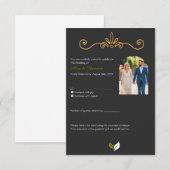 Elegante Script Wedding RSVP Card Karte (Vorne/Hinten)