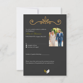 Elegante Script Wedding RSVP Card Karte