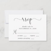 Elegante Script Wedding RSVP Karte (Vorderseite)