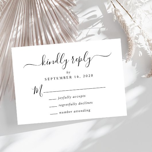Elegante Script Wedding RSVP Karte