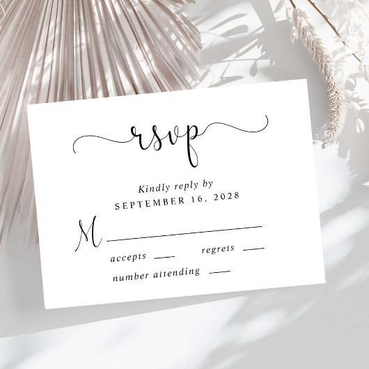 Elegante Script Wedding RSVP Karte