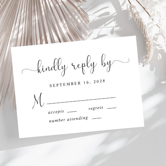 Elegante Script Wedding RSVP Karte
