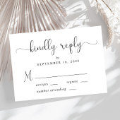 Elegante Script Wedding RSVP Karte