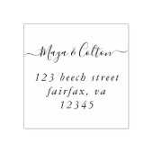 Elegante Script Wedding Rücksendeadresse Gummistempel (Prägung)