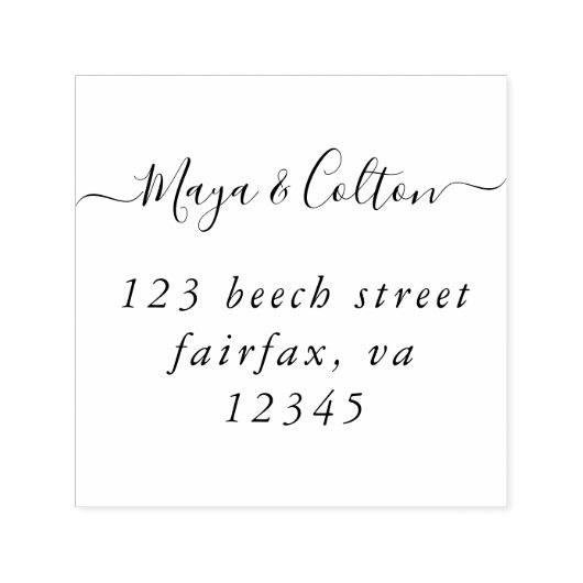 Elegante Script Wedding Rücksendeadresse Permastempel (Design)