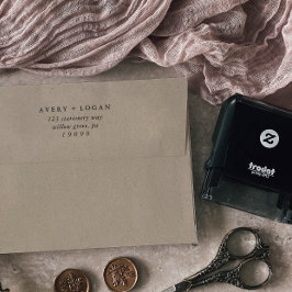 Elegante Script Wedding Rücksendeadresse Permastempel