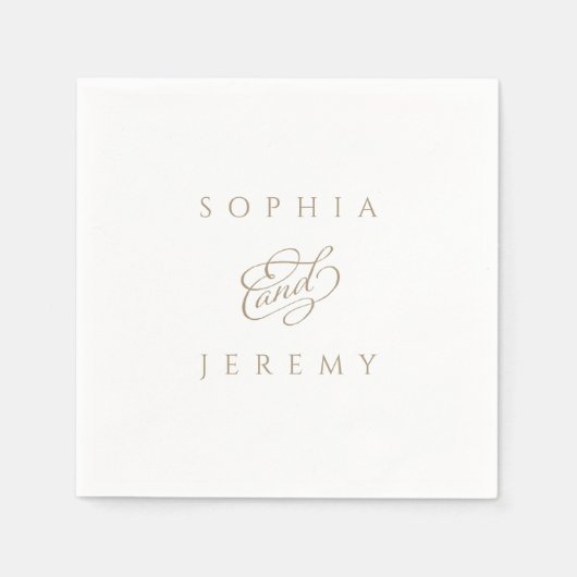 Elegante Script Wedding Serviette (Vorderseite)