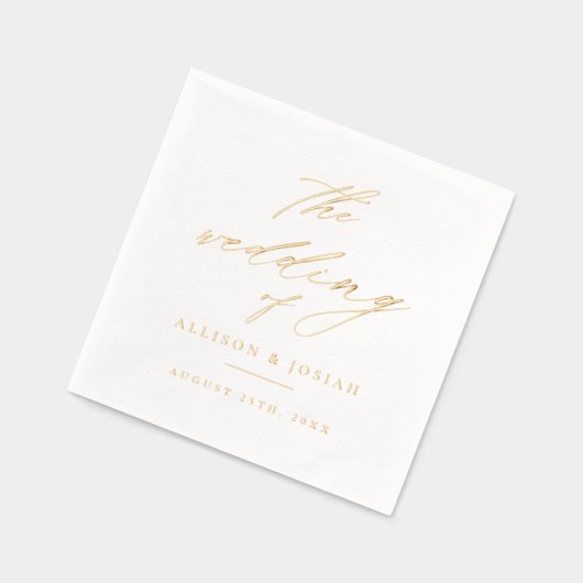 Elegante Script Wedding Servietten Mit Folie (Links)