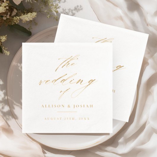 Elegante Script Wedding Servietten Mit Folie