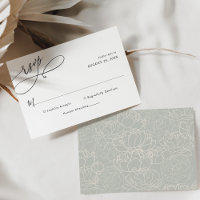 Elegante Script Wedding Simple Rsvp Card