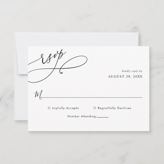 Elegante Script Wedding Simple Rsvp Card Karte (Vorderseite)