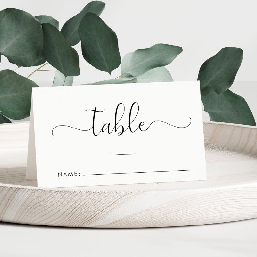 Elegante Script Wedding Tischnummer Platzkarte
