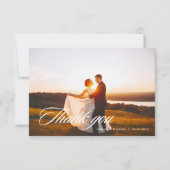 Elegante Script Wedding Vielen Dank Foto W Note Ca (Vorderseite)