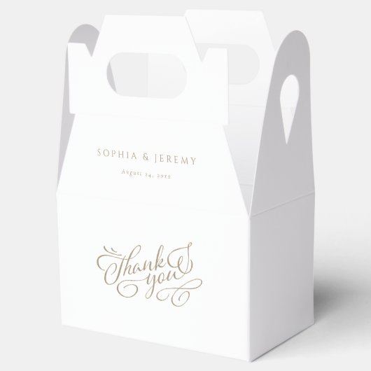 Elegante Script Wedding Vielen Dank Geschenkschachtel (Geöffnet)
