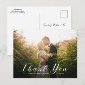 Elegante Script Wedding Vielen Dank Postcard Postkarte (Vorne/Hinten)
