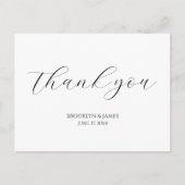 Elegante Script Wedding Vielen Dank Postkarten (Vorderseite)