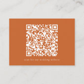 Elegante Script Wedding Website QR Code Terracotta Begleitkarte (Rückseite)