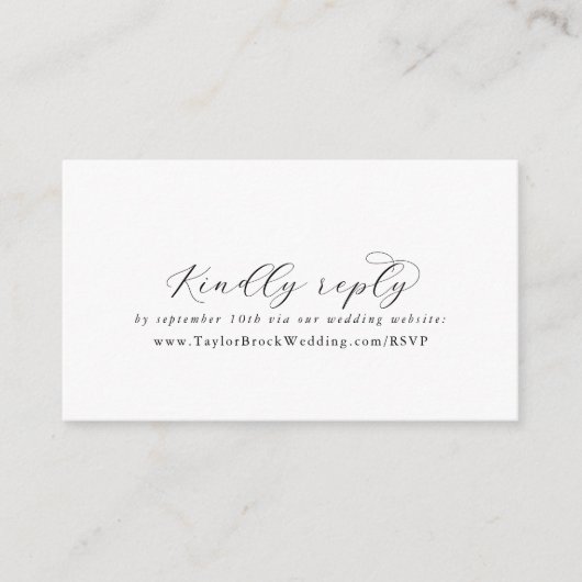 Elegante Script Wedding Website UAWG Enclosure Car Begleitkarte (Vorderseite)