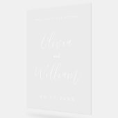 Elegante Script Wedding Welcome Transparent Acrylschild (Winkel)