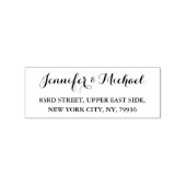 Elegante Script Weddings Verlobung Rücksendeadress Gummistempel (Prägung)
