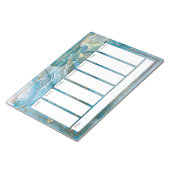 Elegante Script Weekly Planer Aquamarin & Gold Kun Notizblock (angewinkelt)