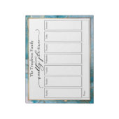 Elegante Script Weekly Planer Aquamarin & Gold Kun Notizblock (Rotiert)