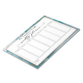 Elegante Script Weekly Planer Aquamarin & Gold Kun Notizblock (angewinkelt)