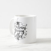 Elegante Script Weihnachts-Tasse Kaffeetasse (Vorderseite Links)