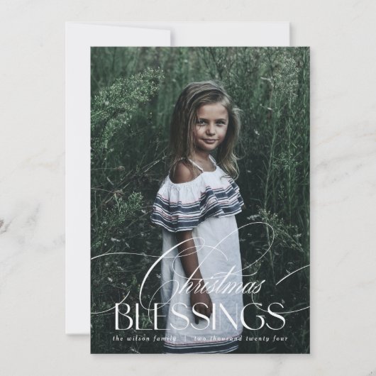 Elegante Script Weihnachts-Weihnachtskarte Einladung (Vorderseite)